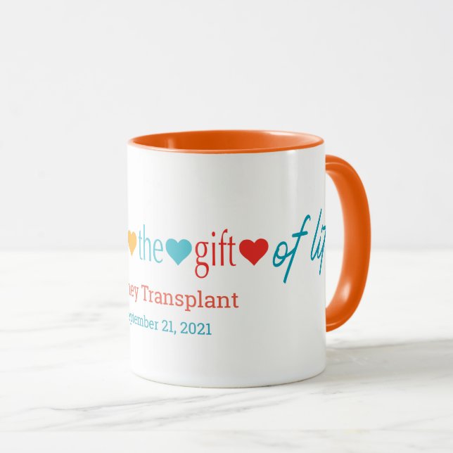 Grateful for the Gift Customizable Transplant Mug (Front Right)
