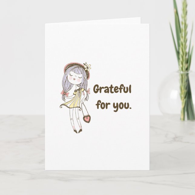 Grateful for  you card.  thank you card (Front)