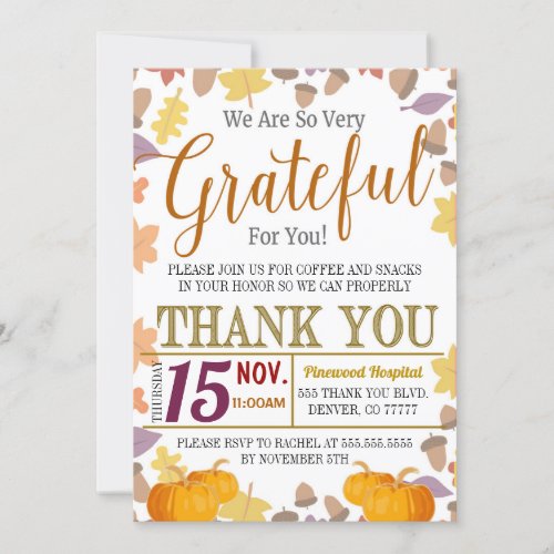 Grateful For You Fall Appreciation Invitation