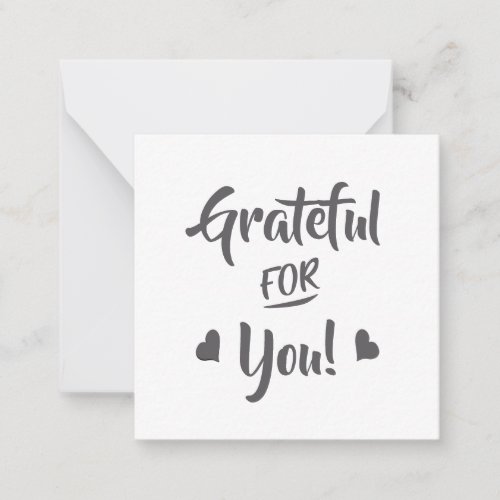 Grateful For You Grey Quote Note Card