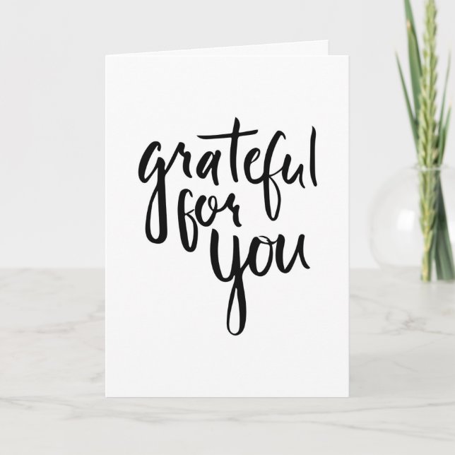 Grateful for You Letterpress Thank You Card (Front)