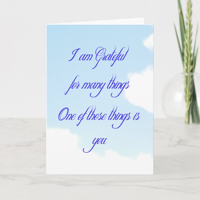 Grateful For You Letterpress Thank You Card (Front)