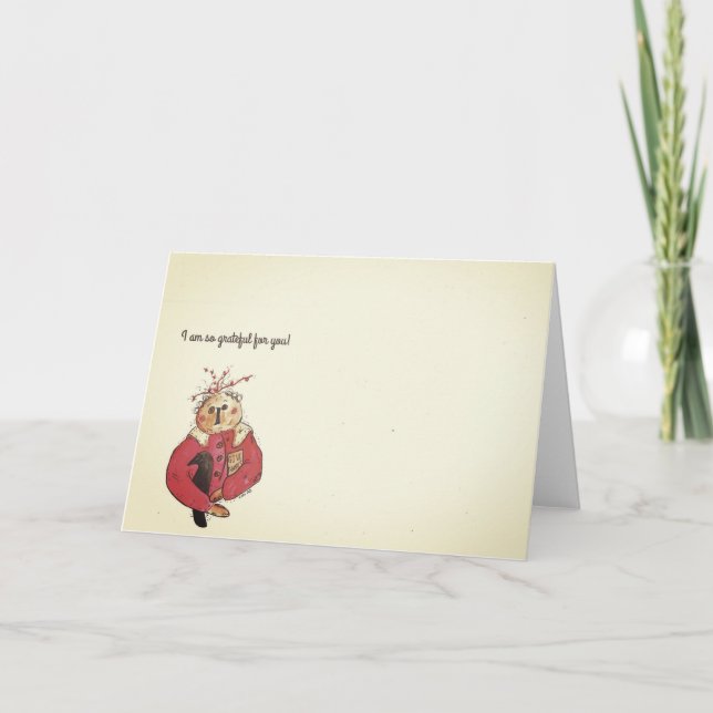Grateful for You!  Letterpress Thank You Card (Front)