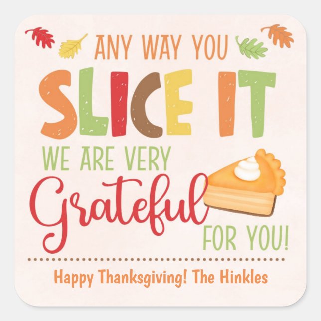 Grateful for You Thanksgiving Favor Labels (Front)