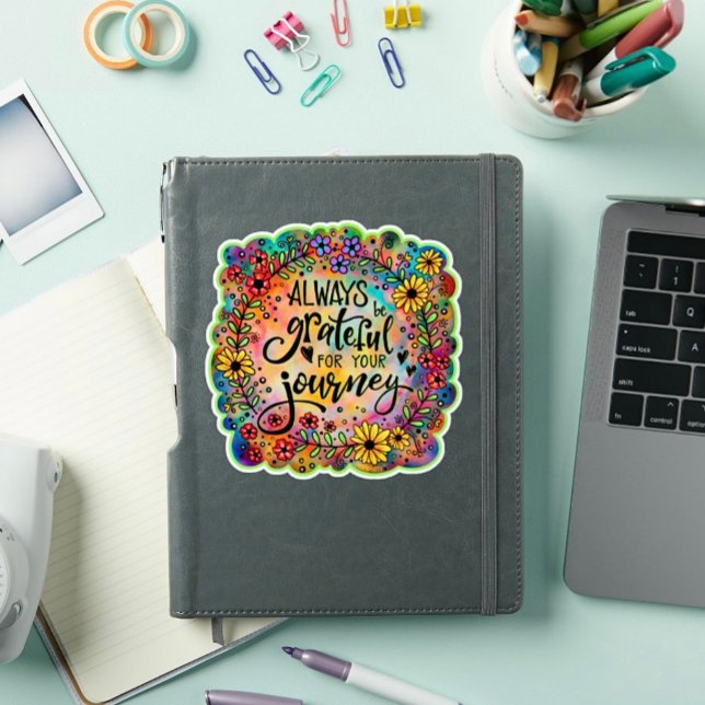 Grateful for Your Journey Floral Fun Inspirivity Sticker (Creator Uploaded)