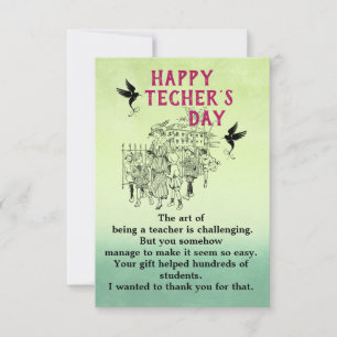 Grateful for your teacher Flat Greeting Card