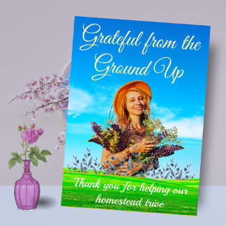 Grateful from the Ground Up Thank You  Invitation