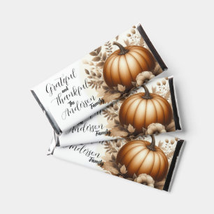 Grateful Gatherings in Autumn Gold Hershey Bar Favors