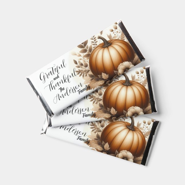 Grateful Gatherings in Autumn Gold Hershey Bar Favors (Front)