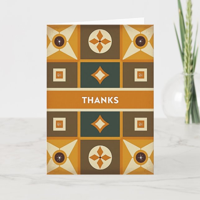 Grateful Geometric Thanks Card (Front)