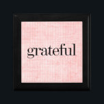 Grateful God Box for Alcoholics in Recovery<br><div class="desc">Spread the warmth and express your gratitude with this 'God Box' or 12-step program medallion box. Featuring modern black typography, and a subtle pink striped background, this design is the perfect way to add a touch of elegance and heartfelt appreciation to messages you put in your box. A thoughtful gift...</div>