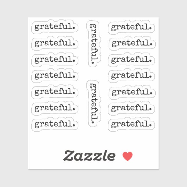 Grateful Gratitude Thanksgiving Sticker (Sheet)