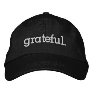 Grateful Gratitude Thanksgiving White Embroidered Baseball Cap