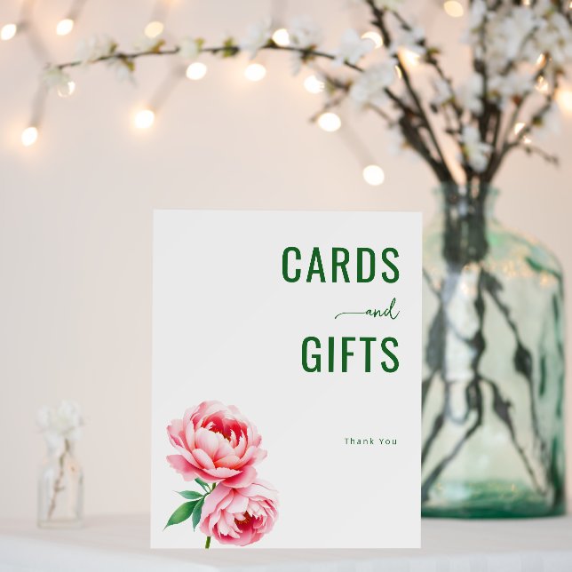 Grateful Green Floral Peonies Foam Board (In Situ (Wedding))