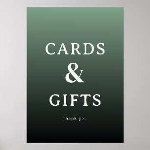 Grateful Green Minimalist Thank You Card Holder