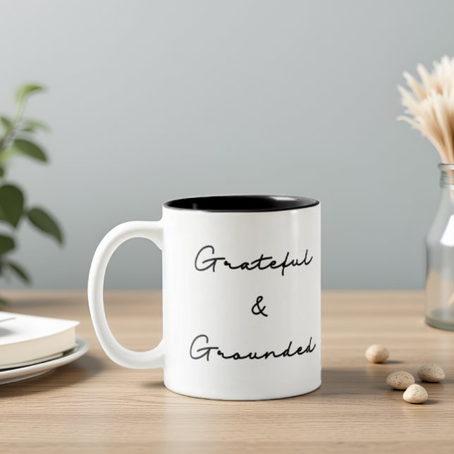 Grateful & Grounded  Two-Tone Coffee Mug (Creator Uploaded)