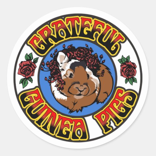 Grateful Guinea Pig Classic Round Sticker