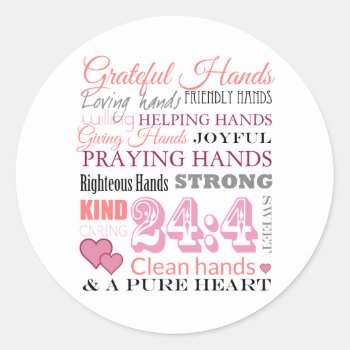 Grateful Hands Classic Round Sticker by KeyholeDesign at Zazzle