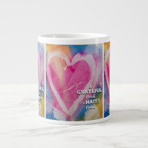 Grateful Happy Bone China Mug art by Pedie Wolfond