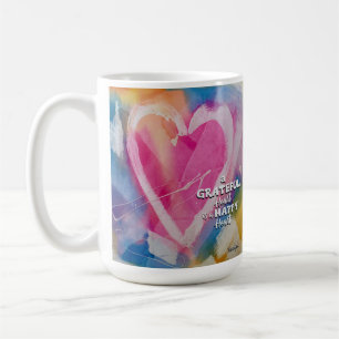 Grateful Happy Heart Mug art by Pedie Wolfond