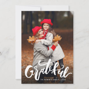 GRATEFUL Happy thanksgiving photo card