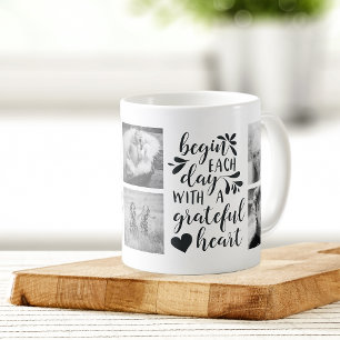 Grateful Heart Black and White Photo Mug