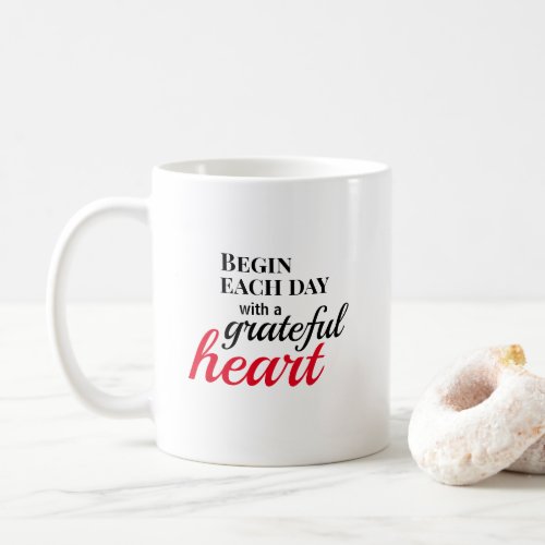 Grateful Heart Black White Red Classic Coffee Mug