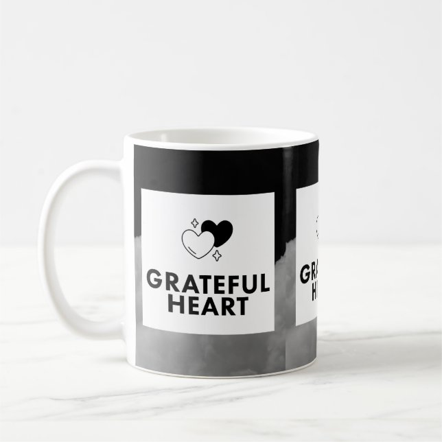 Grateful Heart. Coffee Mug. Mug (Left)