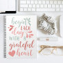 Grateful Heart | Hand Lettered Typography Quote Notebook