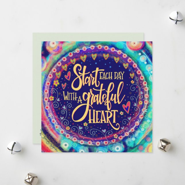 “Grateful Heart ” Inspirivity Flat Card (Front/Back In Situ)