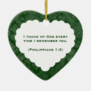 Grateful Heart Personalized Green Gift Ceramic Ornament