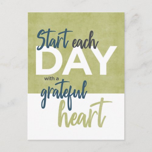 Grateful heart quote postcard