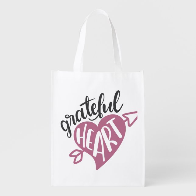 "Grateful Heart" shopping bag (Front)