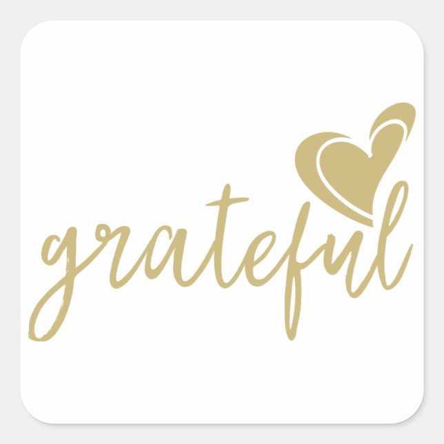 grateful heart square sticker (Front)