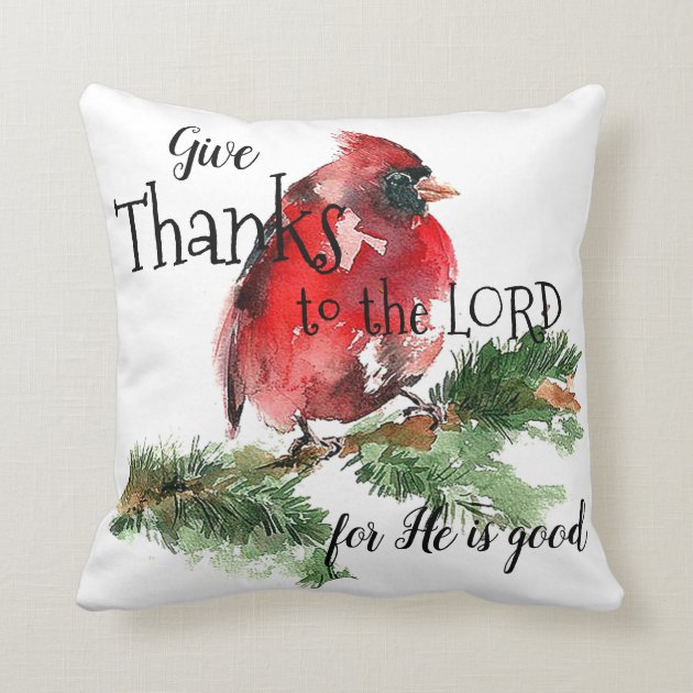red cardinal pillow