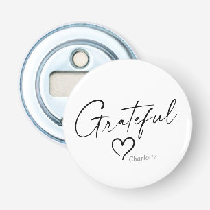 Grateful Heart   Your Name Minimal Ink Script Bottle Opener