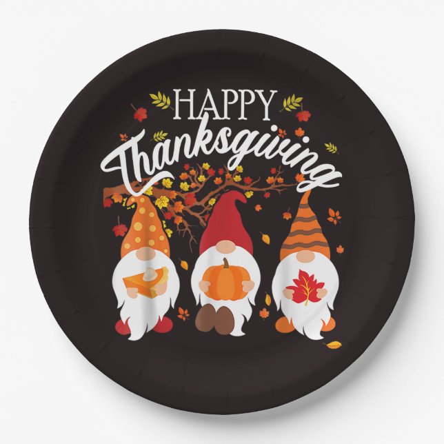 Grateful Hearts & Autumn Whimsy Paper Plates (Front)