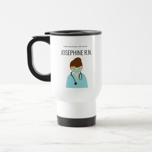 Grateful Hearts Custom Nurse Illustration Travel  Travel Mug