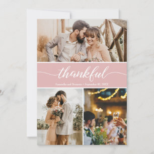 Grateful Hearts: Customizable Wedding Thank You Ca Card