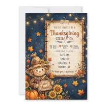 Grateful Hearts & Thankful invitation Card