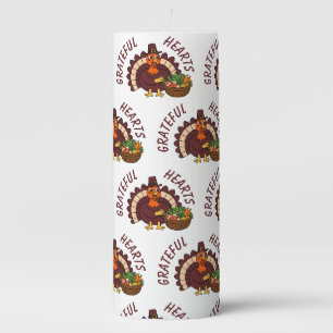 Grateful Hearts Thanksgiving Pillar Candle