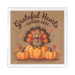 Grateful Hearts Thanksgiving Turkey Acrylic Tray