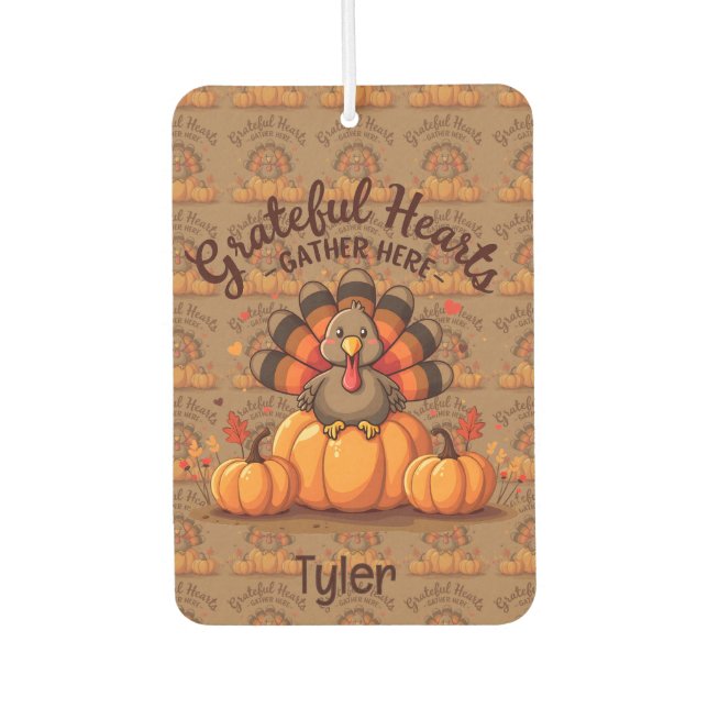 Grateful Hearts Thanksgiving Turkey Air Freshener (Front)