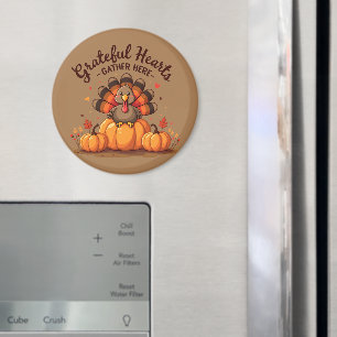 Grateful Hearts Thanksgiving Turkey Magnet