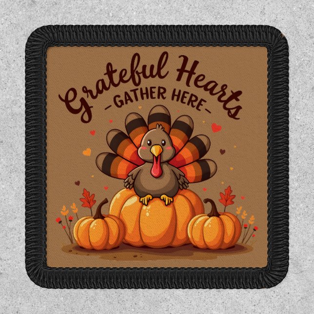 Grateful Hearts Thanksgiving Turkey Patch (Front)