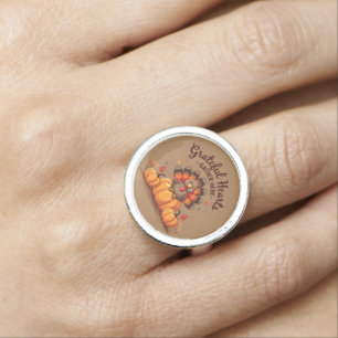 Grateful Hearts Thanksgiving Turkey Ring