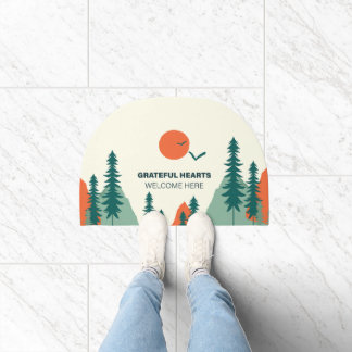 Grateful Hearts Welcome Here Doormat