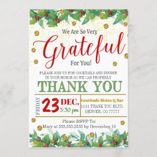 Grateful Holiday Appreciation Invitation