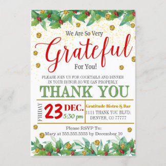 Grateful Holiday Appreciation Invitation