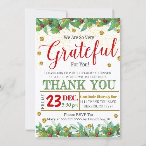 Grateful Holiday Appreciation Invitation